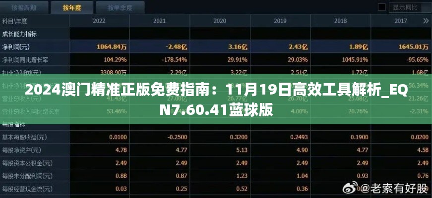 2024澳门精准正版免费指南：11月19日高效工具解析_EQN7.60.41蓝球版