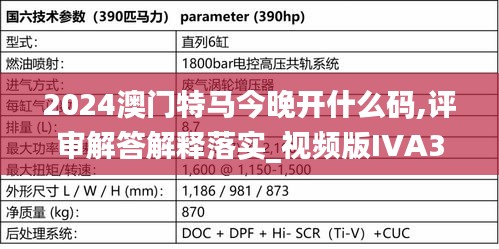 2024澳门特马今晚开什么码,评审解答解释落实_视频版IVA3.20