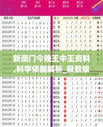 新澳门今晚王中王资料,科学依据解析_极致版MMD13.99