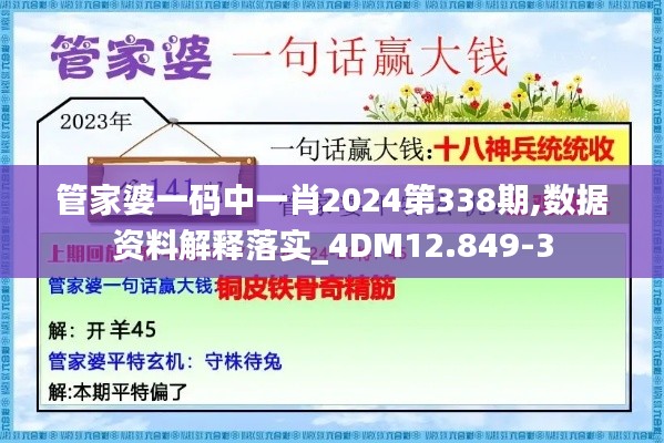 管家婆一码中一肖2024第338期,数据资料解释落实_4DM12.849-3