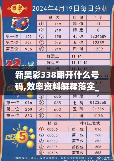 新奥彩338期开什么号码,效率资料解释落实_7DM7.668-6