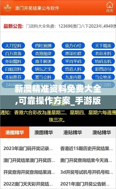 新澳精准资料免费大全,可靠操作方案_手游版1.937
