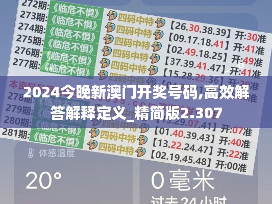 2024今晚新澳门开奖号码,高效解答解释定义_精简版2.307