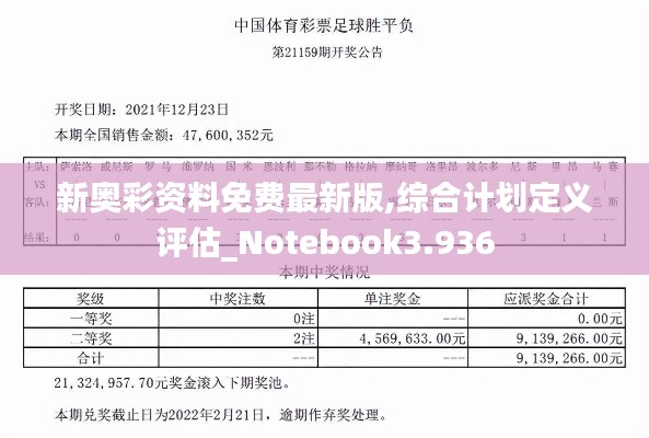新奥彩资料免费最新版,综合计划定义评估_Notebook3.936
