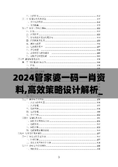 2024管家婆一码一肖资料,高效策略设计解析_6DM33.347-3