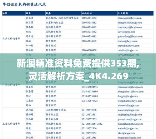 新澳精准资料免费提供353期,灵活解析方案_4K4.269