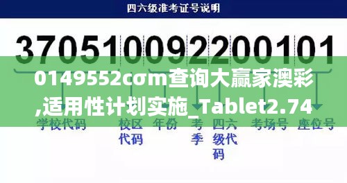 0149552cσm查询大赢家澳彩,适用性计划实施_Tablet2.743