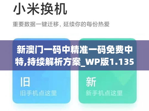 新澳门一码中精准一码免费中特,持续解析方案_WP版1.135