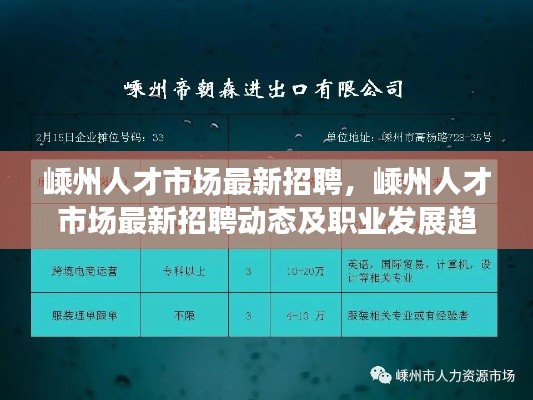 嵊州人才市场最新招聘与职业发展趋势深度解析