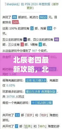 北辰老四攻略大全，解锁游戏新境界