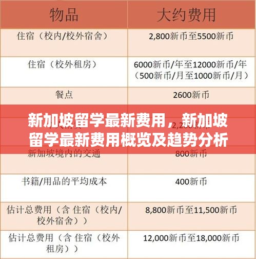 新加坡留学费用概览与趋势分析，最新费用及展望