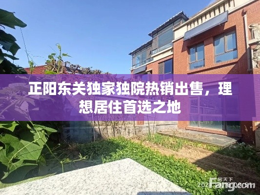 正阳东关独家独院热销出售，理想居住首选之地