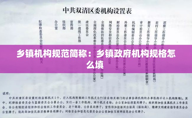乡镇机构规范简称：乡镇政府机构规格怎么填 