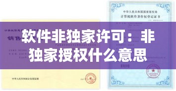 软件非独家许可：非独家授权什么意思 