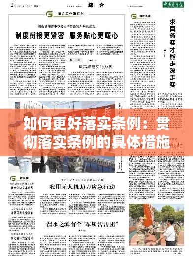 如何更好落实条例：贯彻落实条例的具体措施 