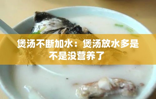 煲汤不断加水：煲汤放水多是不是没营养了 