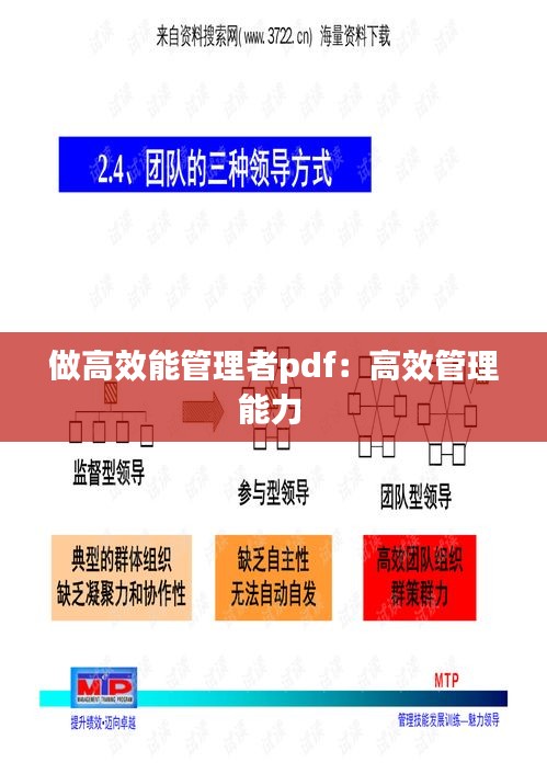 做高效能管理者pdf：高效管理能力 