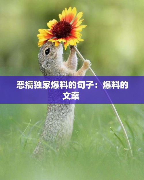 恶搞独家爆料的句子：爆料的文案 