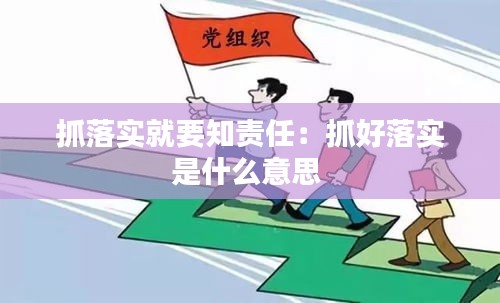 抓落实就要知责任：抓好落实是什么意思 