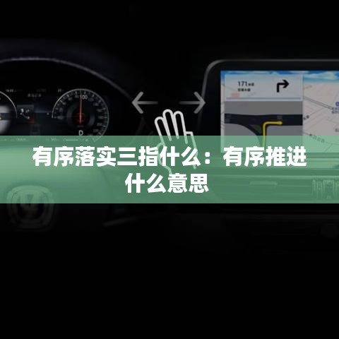 有序落实三指什么：有序推进什么意思 