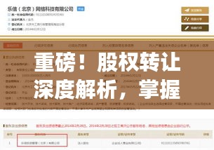重磅！股权转让深度解析，掌握财富增值的关键！