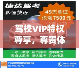 驾校VIP特权尊享，尊贵体验，高效学车！