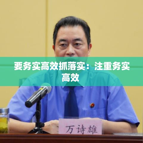 要务实高效抓落实：注重务实高效 