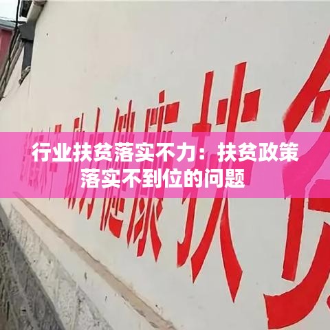 行业扶贫落实不力：扶贫政策落实不到位的问题 