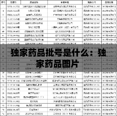 独家药品批号是什么：独家药品图片 