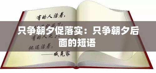 只争朝夕促落实：只争朝夕后面的短语 