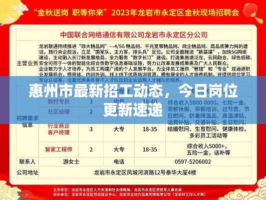 惠州市最新招工动态，今日岗位更新速递