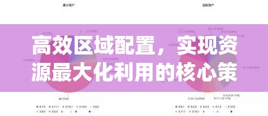 高效区域配置，实现资源最大化利用的核心策略