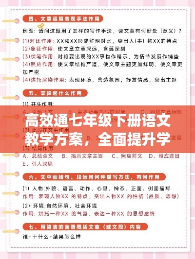 高效通七年级下册语文教学方案，全面提升学生语文素养