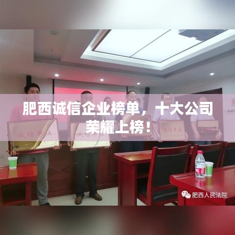 肥西诚信企业榜单，十大公司荣耀上榜！