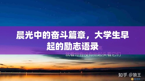 晨光中的奋斗篇章，大学生早起的励志语录