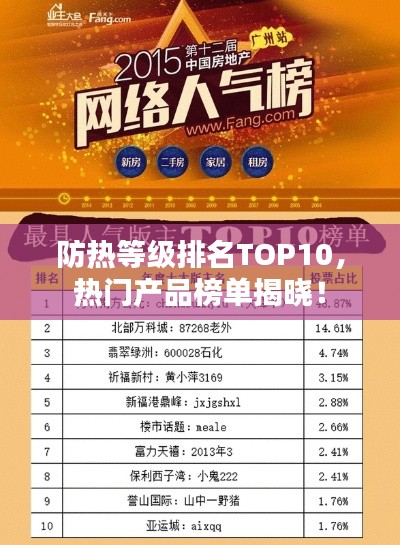 防热等级排名TOP10，热门产品榜单揭晓！