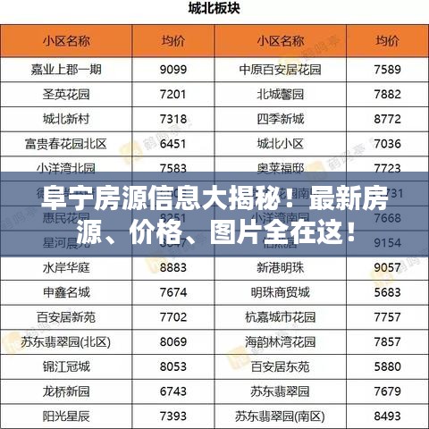 阜宁房源信息大揭秘！最新房源、价格、图片全在这！