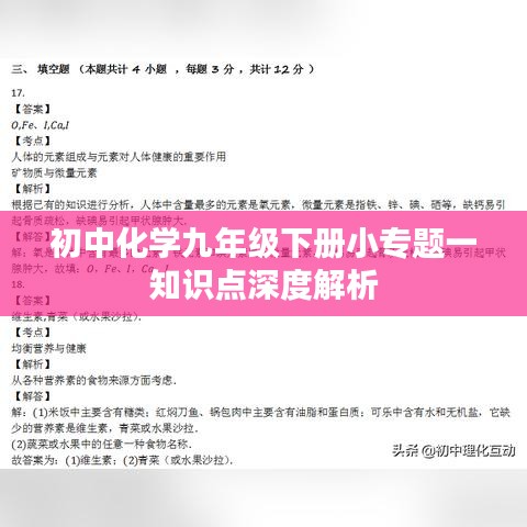 初中化学九年级下册小专题一知识点深度解析
