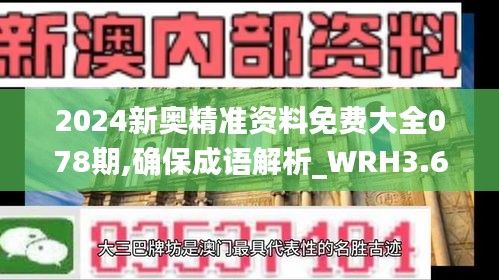 2024新奥精准资料免费大全078期,确保成语解析_WRH3.61.45魂银版