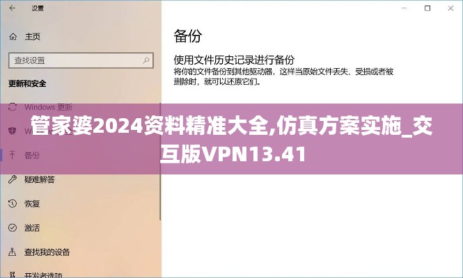 管家婆2024资料精准大全,仿真方案实施_交互版VPN13.41