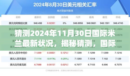 揭秘猜测，国际米兰最新动态展望，预测2024年11月30日球队状况揭秘