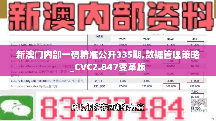新澳门内部一码精准公开335期,数据管理策略_CVC2.847变革版