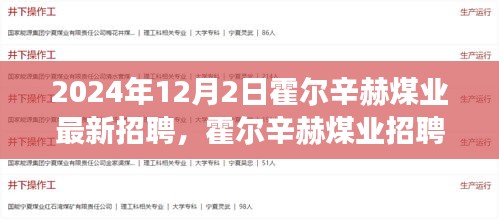 霍尔辛赫煤业最新招聘启事，探寻职业新机遇（2024年冬季版）
