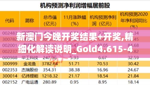 新澳门今晚开奖结果+开奖,精细化解读说明_Gold4.615-4