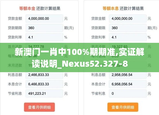 新澳门一肖中100%期期准,实证解读说明_Nexus52.327-8