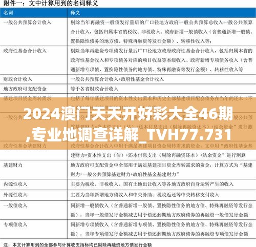 2024澳门天天开好彩大全46期,专业地调查详解_TVH77.731多媒体版