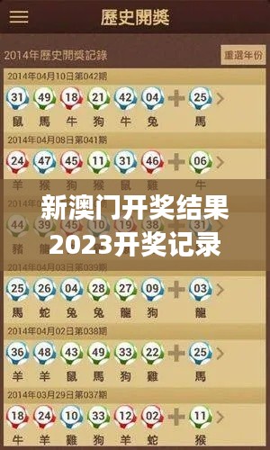 新澳门开奖结果2023开奖记录,重要性解析方法_挑战版3.201