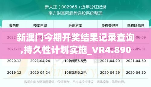 新澳门今期开奖结果记录查询,持久性计划实施_VR4.890