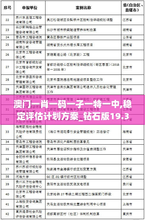 澳门一肖一码一孑一特一中,稳定评估计划方案_钻石版19.380