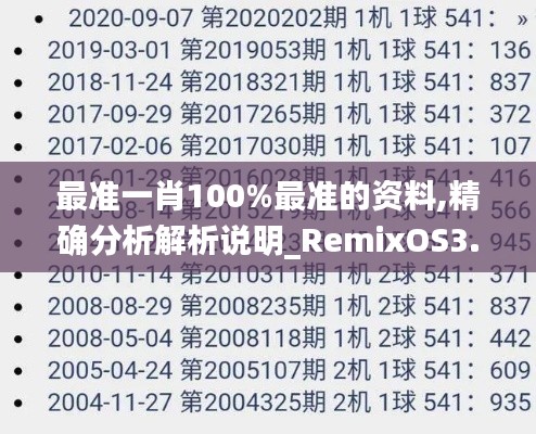 最准一肖100%最准的资料,精确分析解析说明_RemixOS3.990